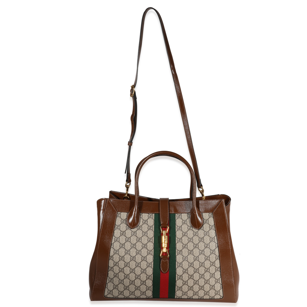 GUCCI GG Supreme & Web Jackie 1961 Large Tote - Picture 2 of 6